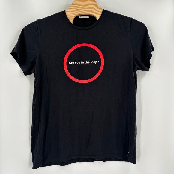 Marine Layer XL Black "In the loop" Logo Crewneck T-Shirt - Picture 5 of 6